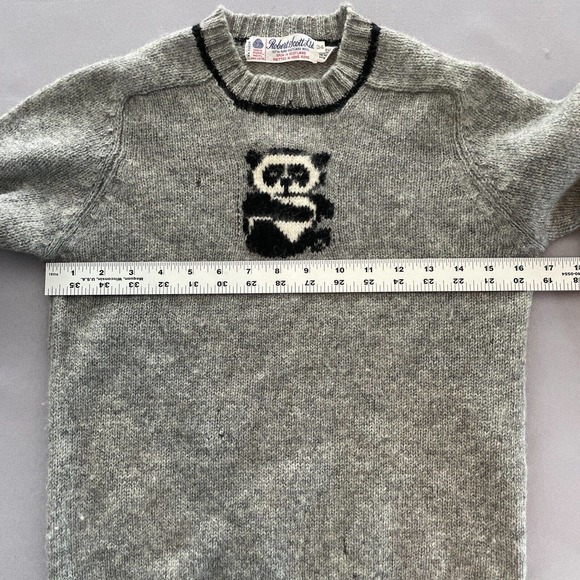 Robert Scott Ltd Sweater Size 34 Pure Shetland Wool Grey Bear Vintage Rare - Picture 11 of 11